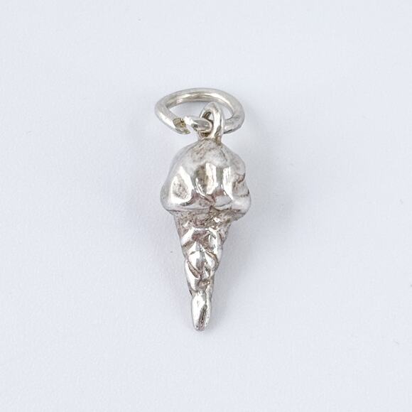 Vintage Sterling Silver 925 Ice Cream Cone Charm Pendant - Picture 3 of 6